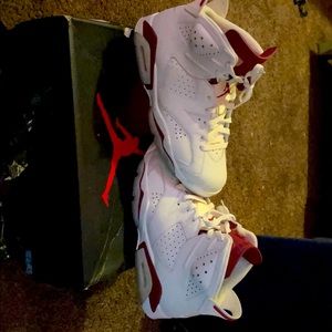 Air Jordan retro 6 white and maroon